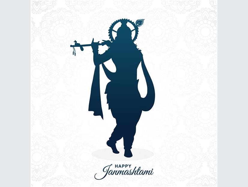 happy janmashtami festival card